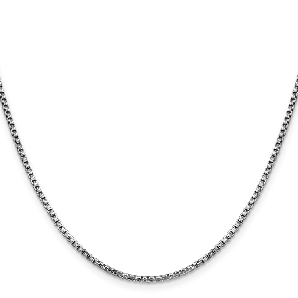 14K White Gold 18 inch 1.75mm Semi-Solid Round Box with Lobster Clasp Chain Necklace