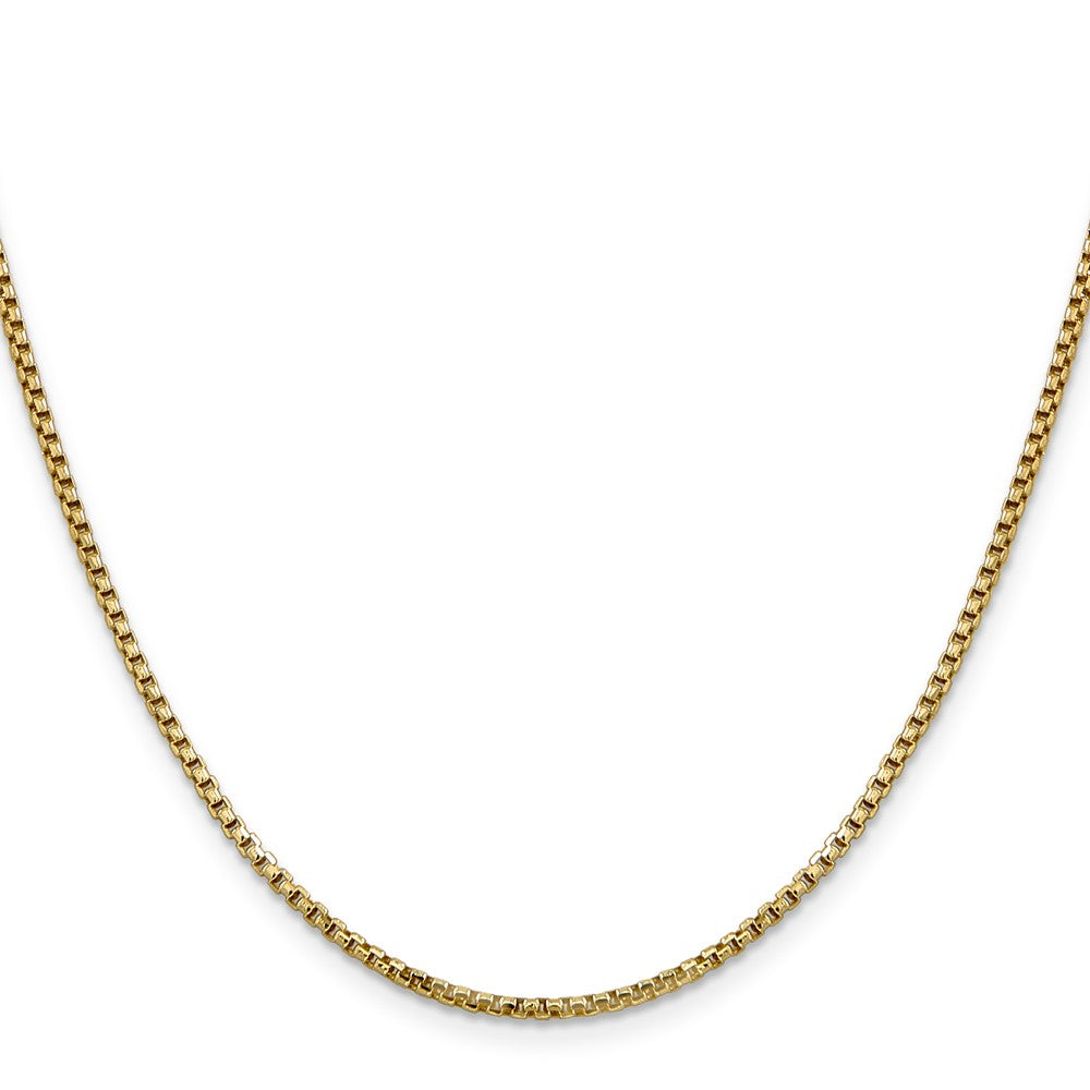 14K Yellow Gold 16 inch 1.75mm Semi-Solid Round Box with Lobster Clasp Chain Necklace