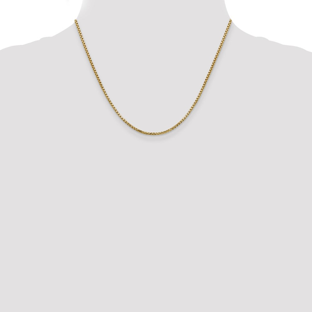 14K Yellow Gold 18 inch 1.75mm Semi-Solid Round Box with Lobster Clasp Chain Necklace