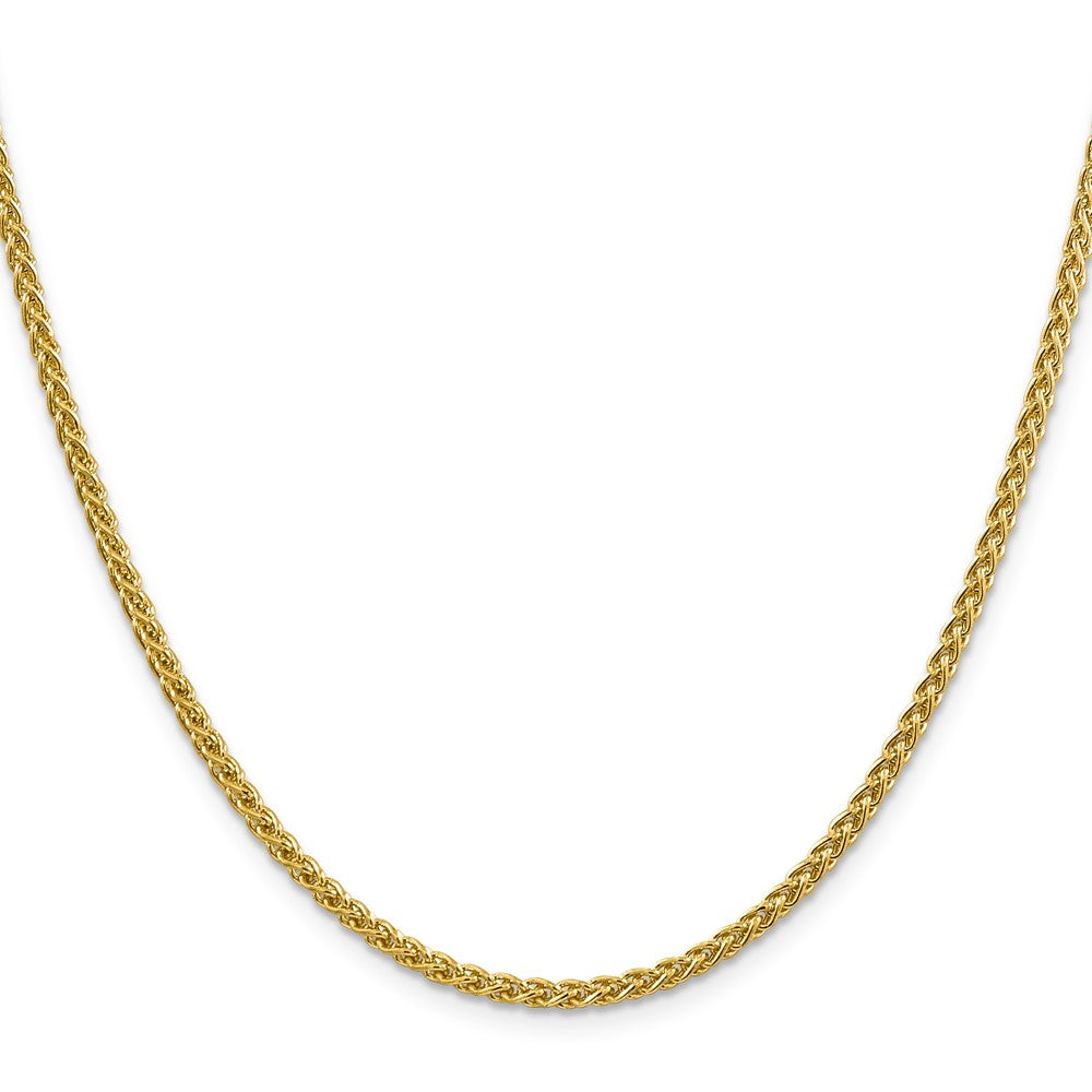 14K Yellow Gold 16 inch 2.75mm Semi-Solid Wheat with Lobster Clasp Chain Necklace