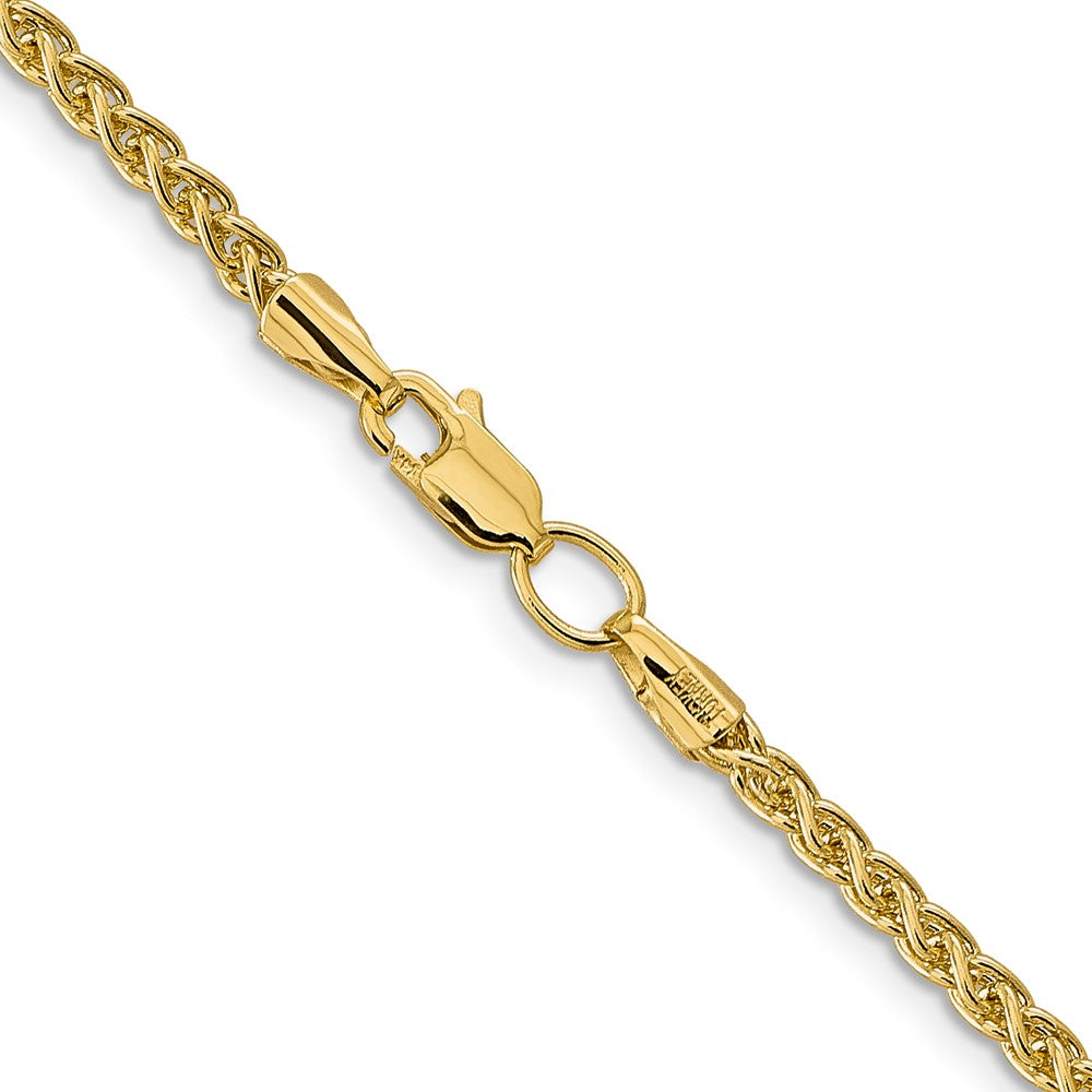 14K Yellow Gold 16 inch 2.75mm Semi-Solid Wheat with Lobster Clasp Chain Necklace