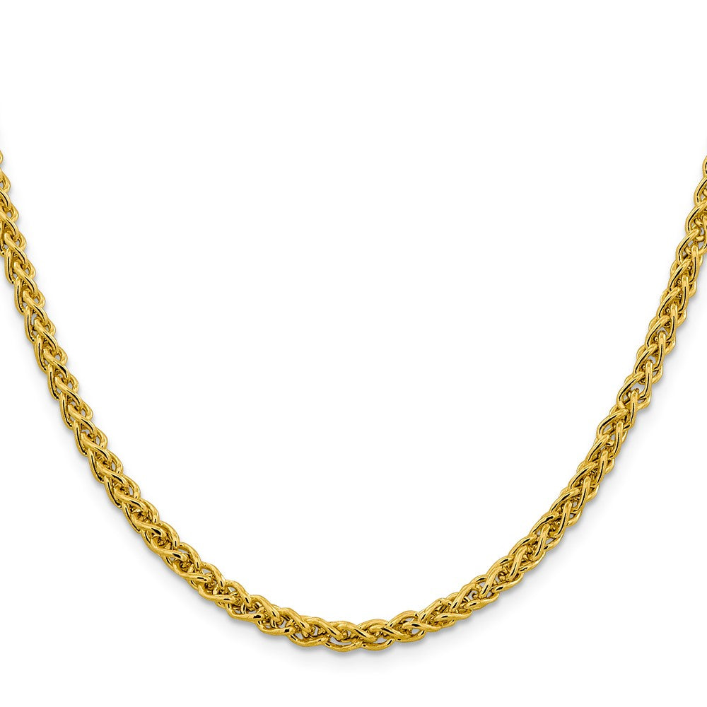 14K Yellow Gold 18 inch 4.15mm Semi-Solid Wheat with Lobster Clasp Chain Necklace