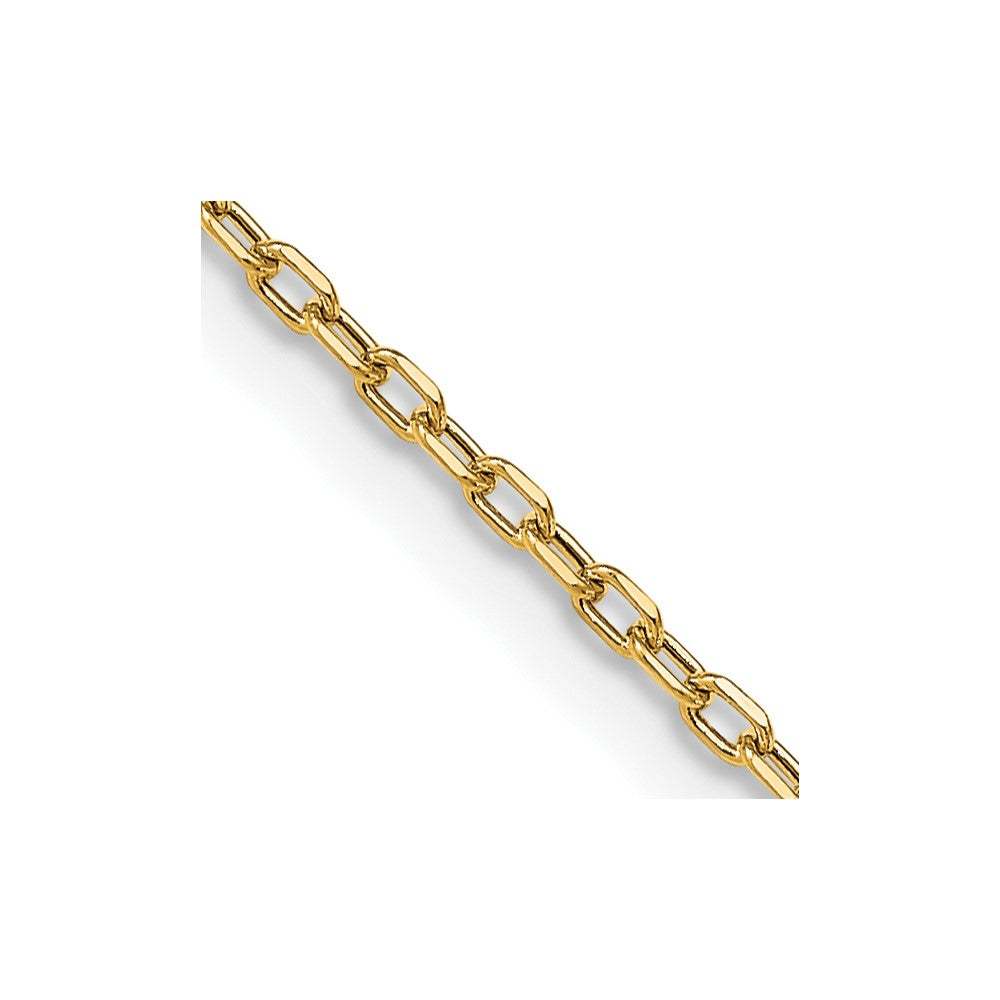 14K Yellow Gold Yellow Gold 22 inch 3mm Semi-Solid Diamond-cut Open Link Cable with Lobster Clasp Chain Necklace