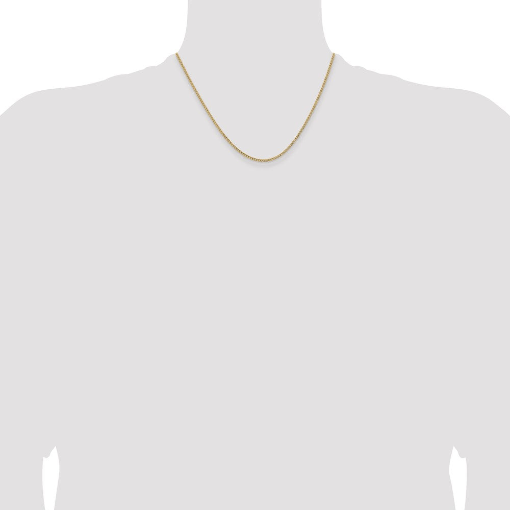 14K Yellow Gold 18 inch 1.85mm Semi-Solid Curb with Lobster Clasp Chain Necklace