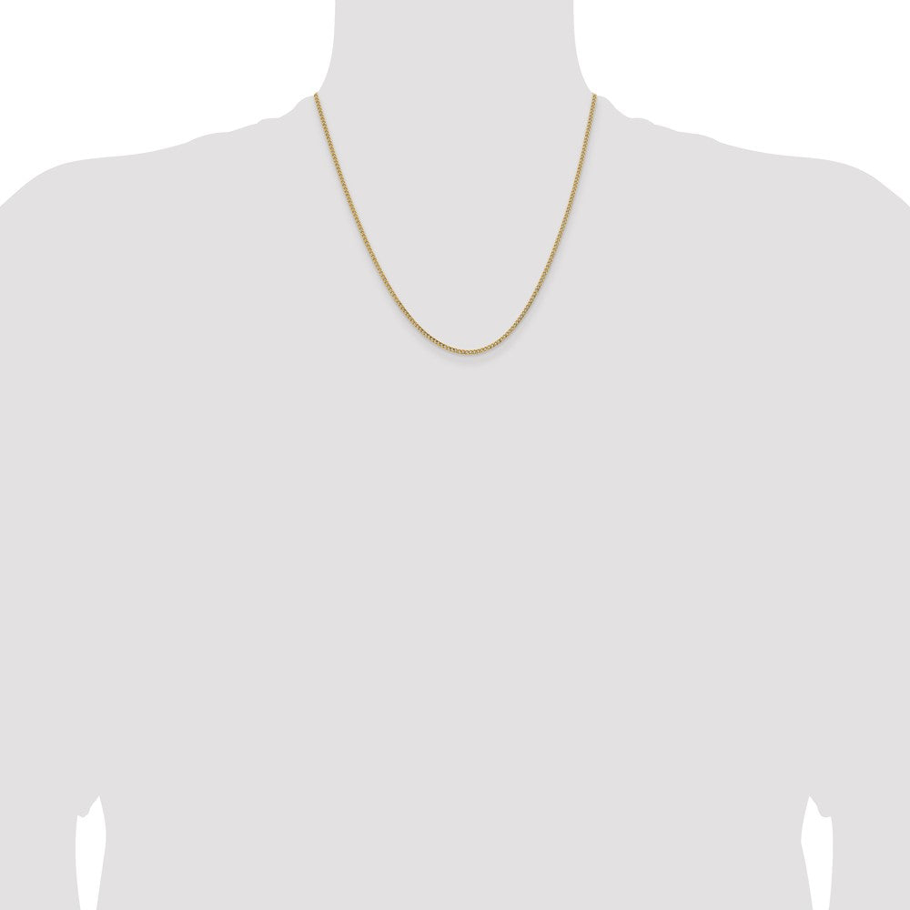 14K Yellow Gold 20 inch 1.85mm Semi-Solid Curb with Lobster Clasp Chain Necklace