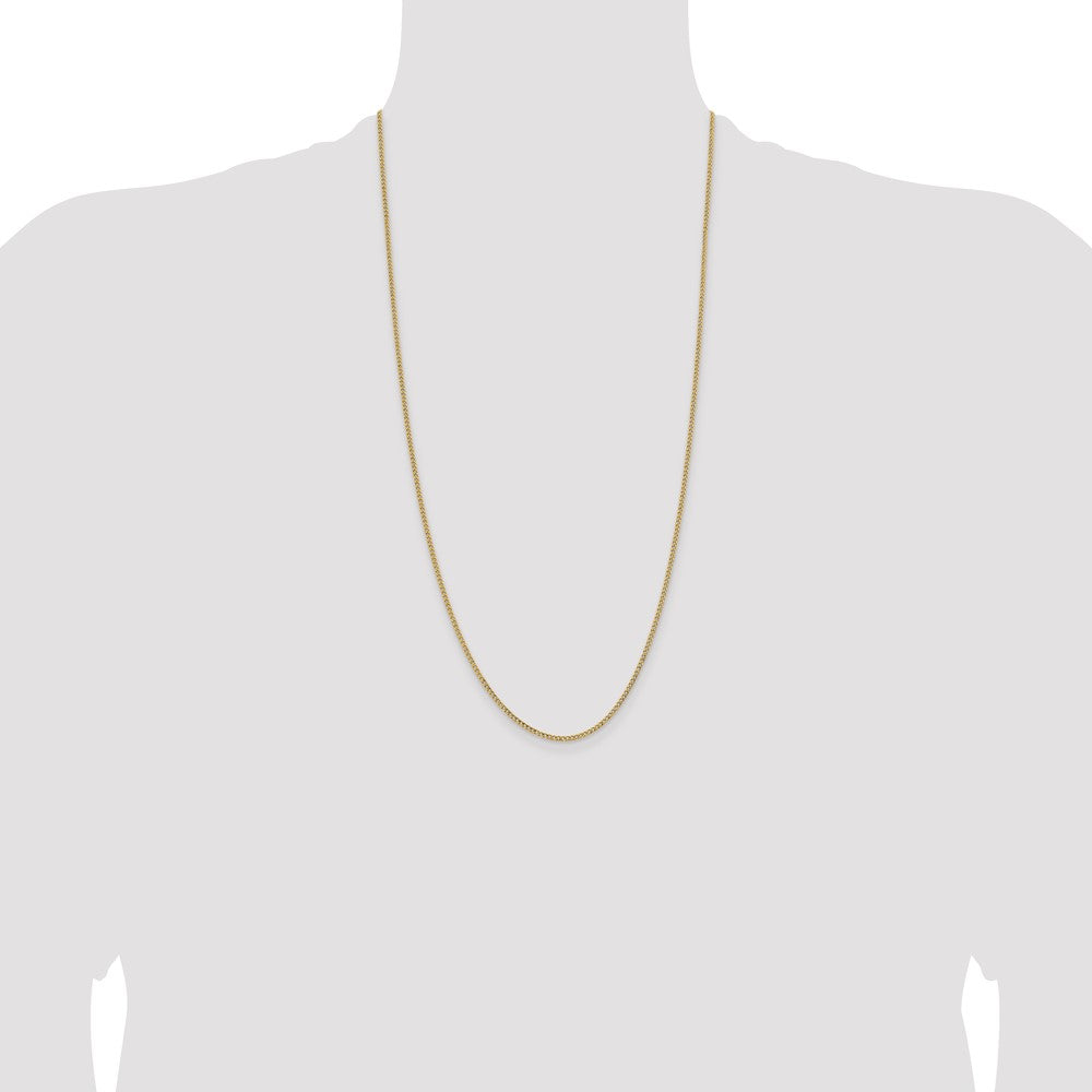 14K Yellow Gold 28 inch 1.85mm Semi-Solid Curb with Lobster Clasp Chain Necklace