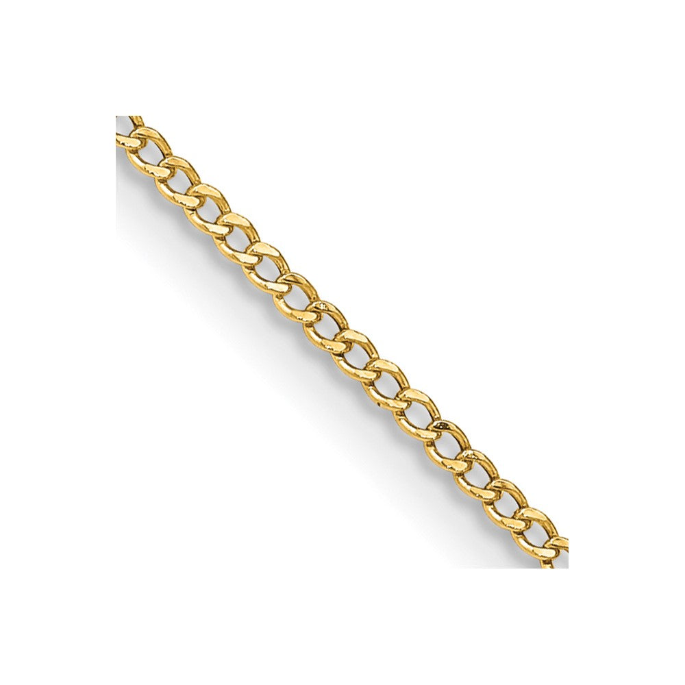 14K Yellow Gold 20 inch 1.85mm Semi-Solid Curb with Lobster Clasp Chain Necklace