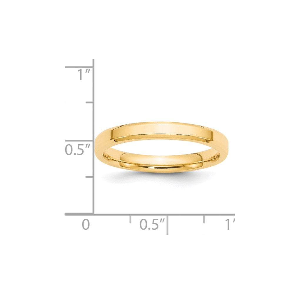 Solid 18K Yellow Gold 3mm Bevel Edge Comfort Fit Men's/Women's Wedding Band Ring Size 5.5