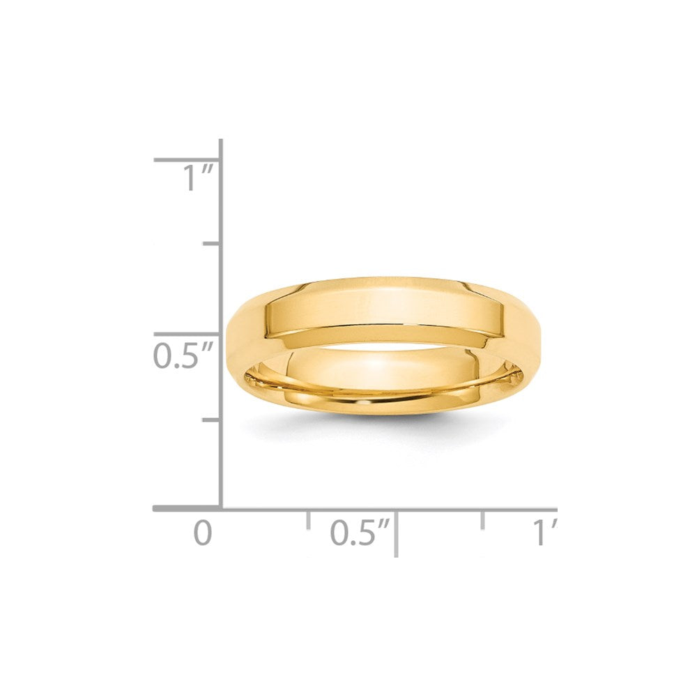 Solid 18K Yellow Gold 5mm Bevel Edge Comfort Fit Men's/Women's Wedding Band Ring Size 14