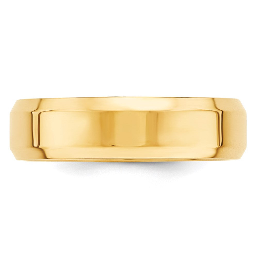 Solid 18K Yellow Gold 6mm Bevel Edge Comfort Fit Men's/Women's Wedding Band Ring Size 5.5