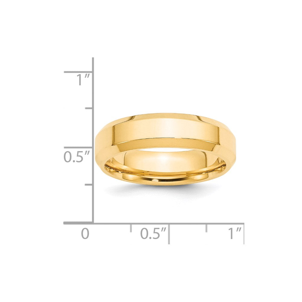 Solid 18K Yellow Gold 6mm Bevel Edge Comfort Fit Men's/Women's Wedding Band Ring Size 9.5