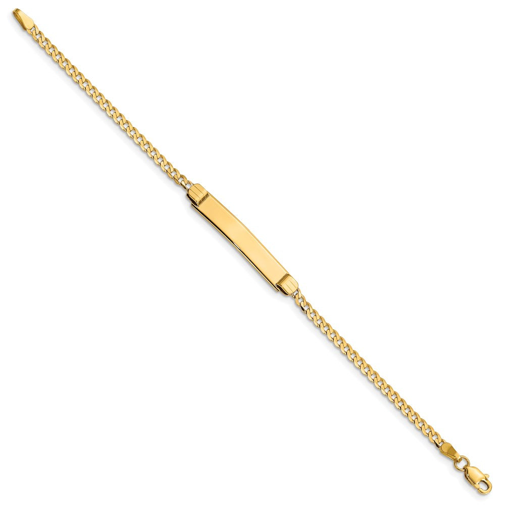 Solid 14K Yellow Gold Children's Curb Link ID Bracelet