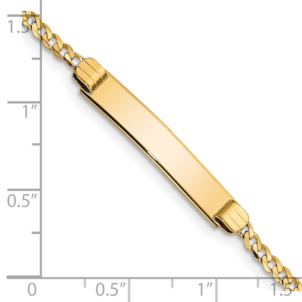 Solid 14K Yellow Gold Children's Curb Link ID Bracelet