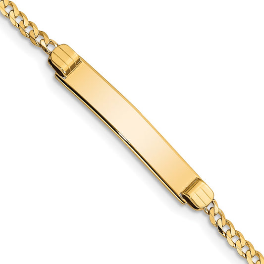 Solid 14K Yellow Gold Children's Curb Link ID Bracelet