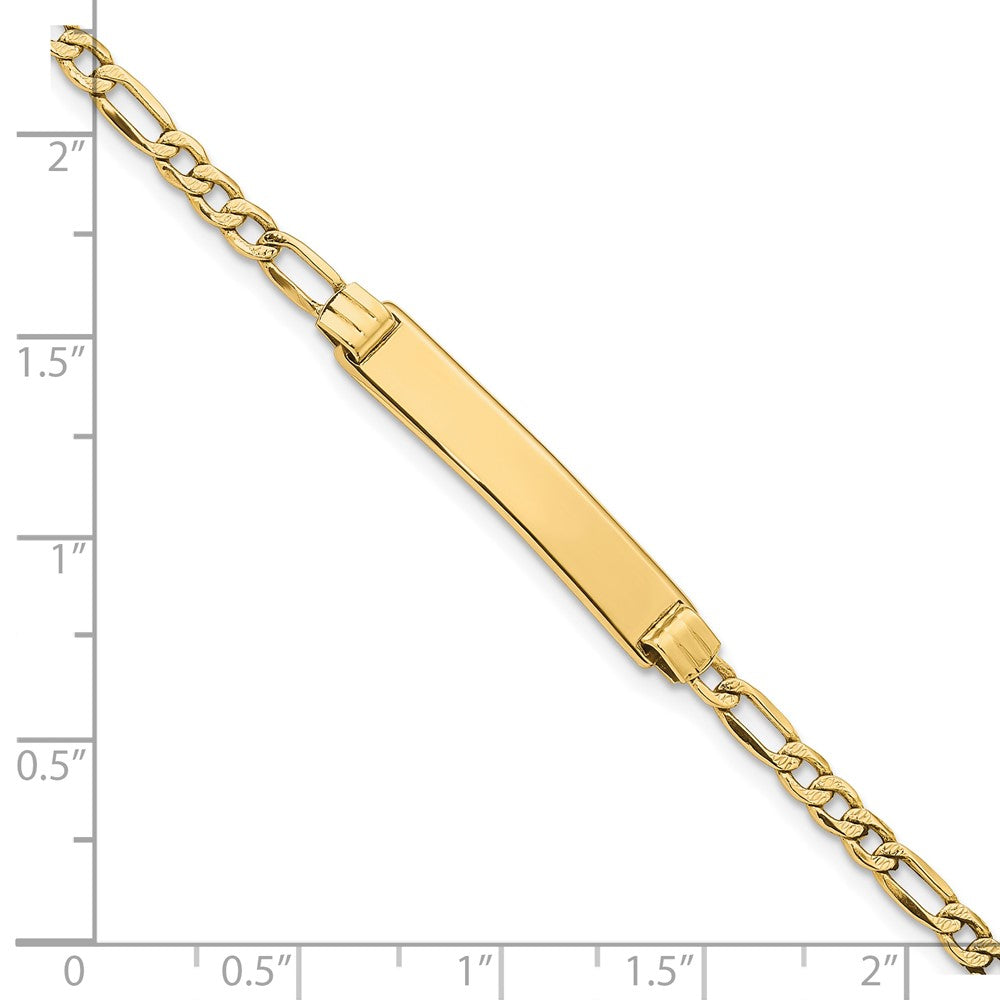 Solid 14K Yellow Gold w/Rhodium Children's Pav¬Ç Curb Link ID Bracelet