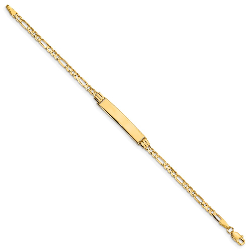 Solid 14K Yellow Gold Children's Figaro Link ID Bracelet