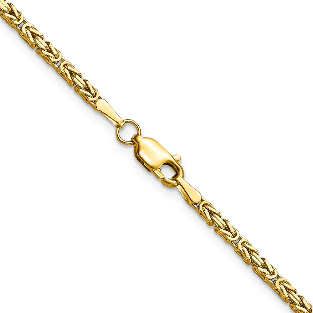 14K Yellow Gold 30 inch 2mm Byzantine with Lobster Clasp Chain Necklace