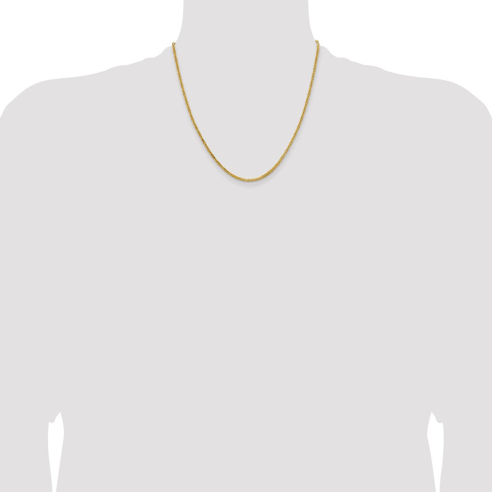 14K Yellow Gold 20 inch 2mm Byzantine with Lobster Clasp Chain Necklace