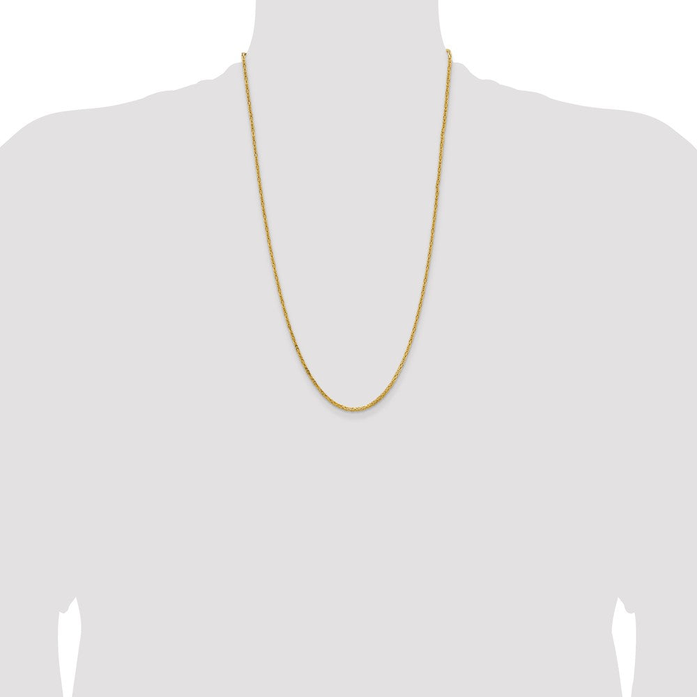 14K Yellow Gold 26 inch 2mm Byzantine with Lobster Clasp Chain Necklace