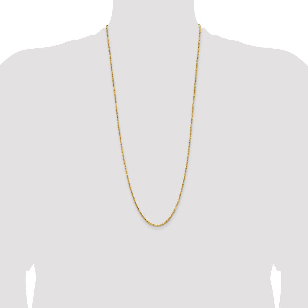 14K Yellow Gold 30 inch 2mm Byzantine with Lobster Clasp Chain Necklace