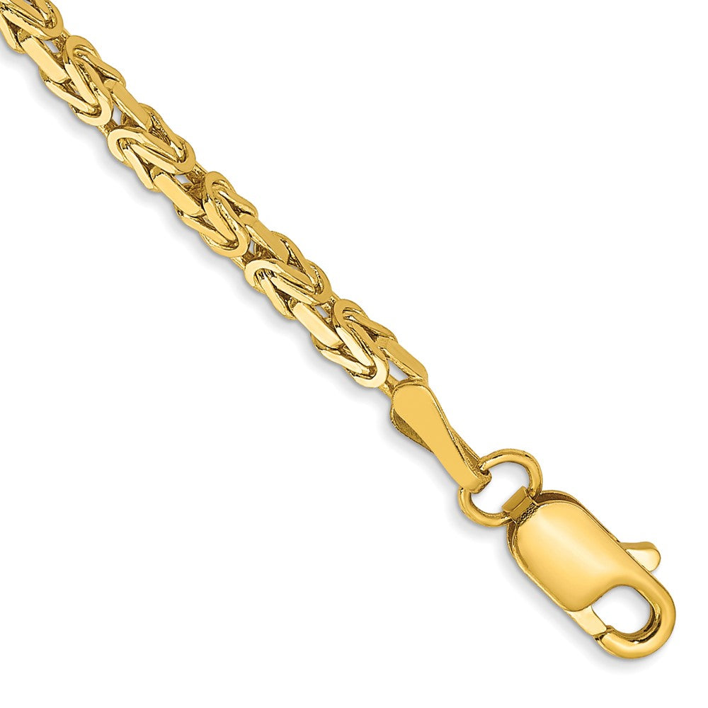 14K Yellow Gold 7 inch 2mm Byzantine with Lobster Clasp Bracelet