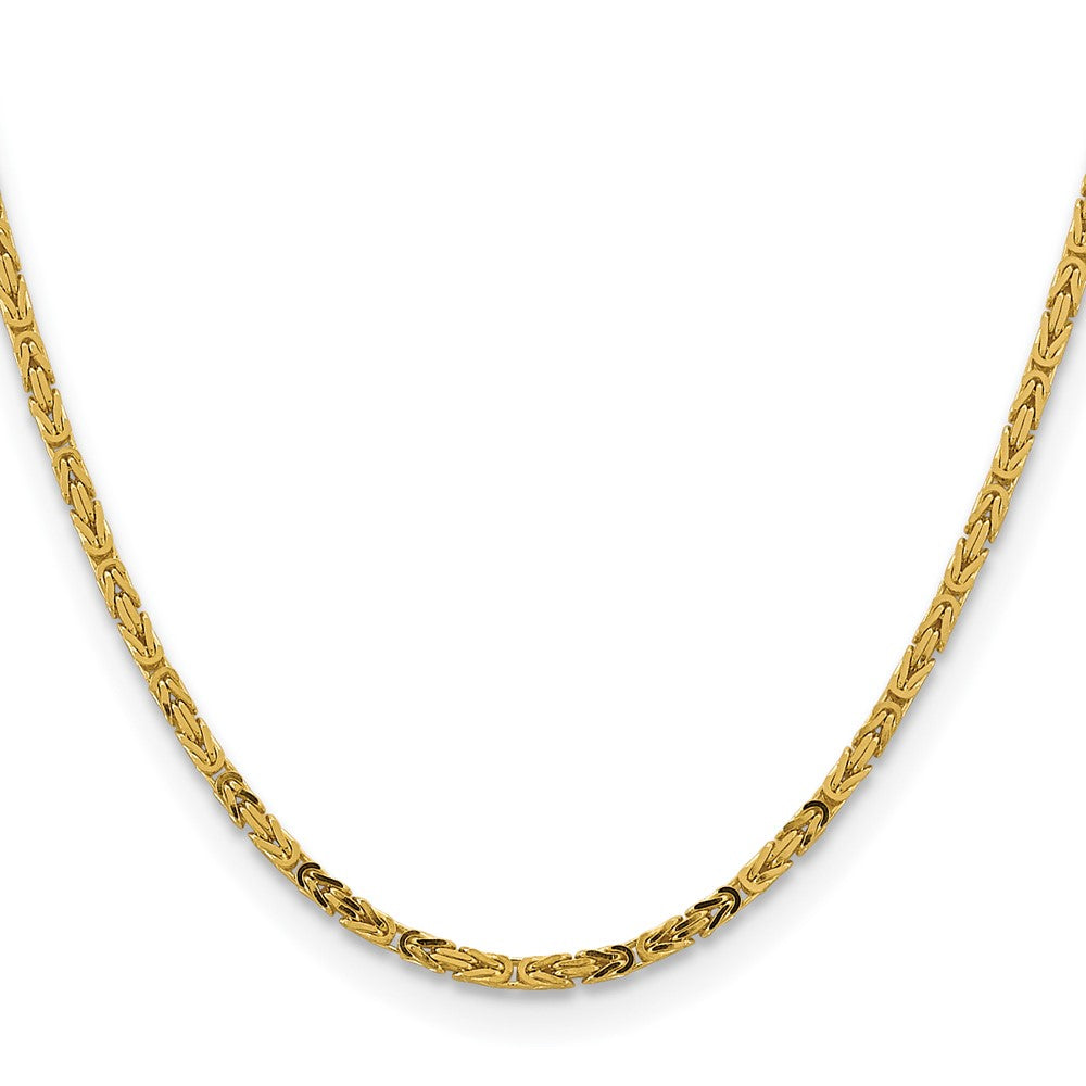 14K Yellow Gold 20 inch 2.5mm Byzantine with Lobster Clasp Chain Necklace