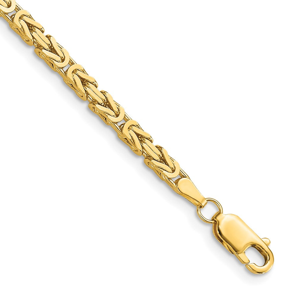 14K Yellow Gold 7 inch 2.5mm Byzantine with Lobster Clasp Bracelet