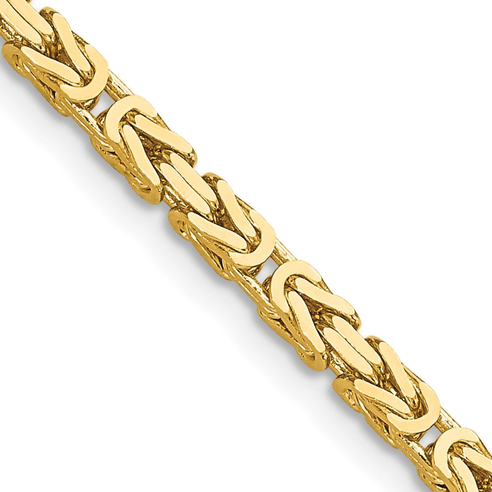 14K Yellow Gold 16 inch 2.5mm Byzantine with Lobster Clasp Chain Necklace