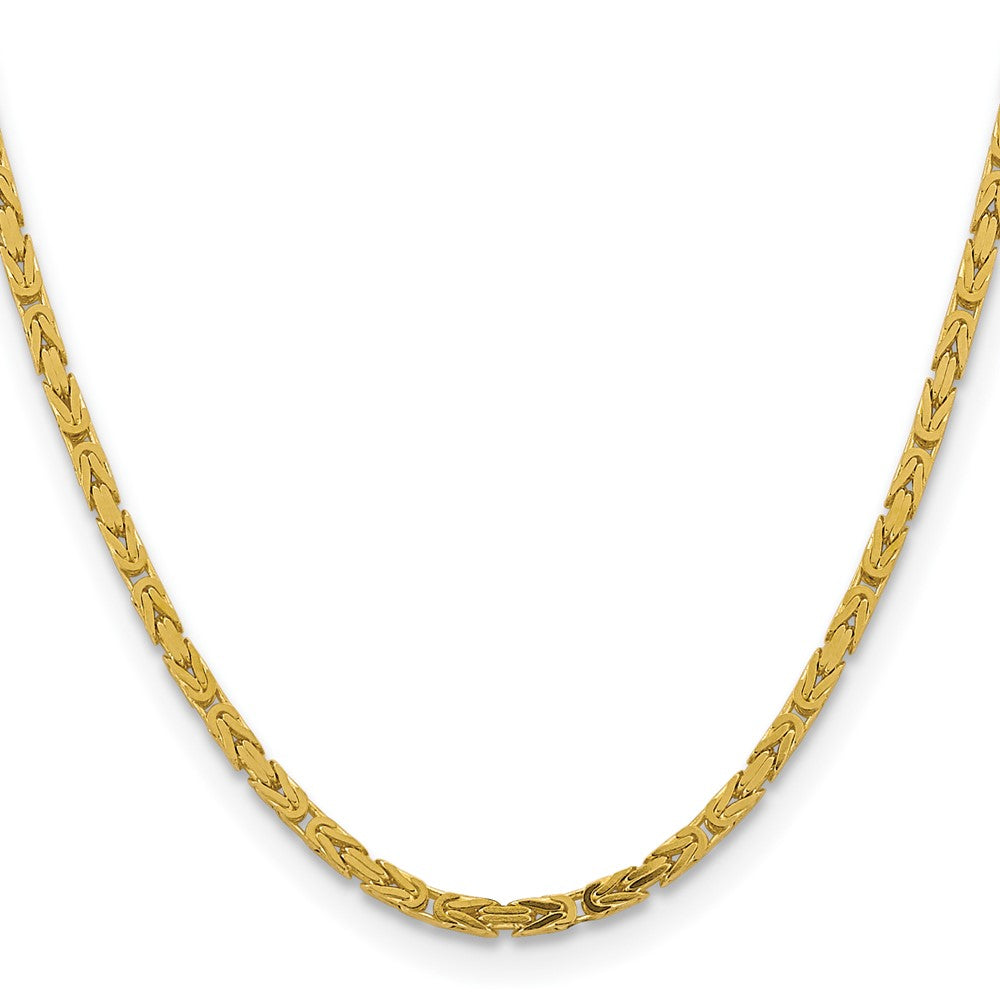 14K Yellow Gold 26 inch 3.25mm Byzantine with Lobster Clasp Chain Necklace