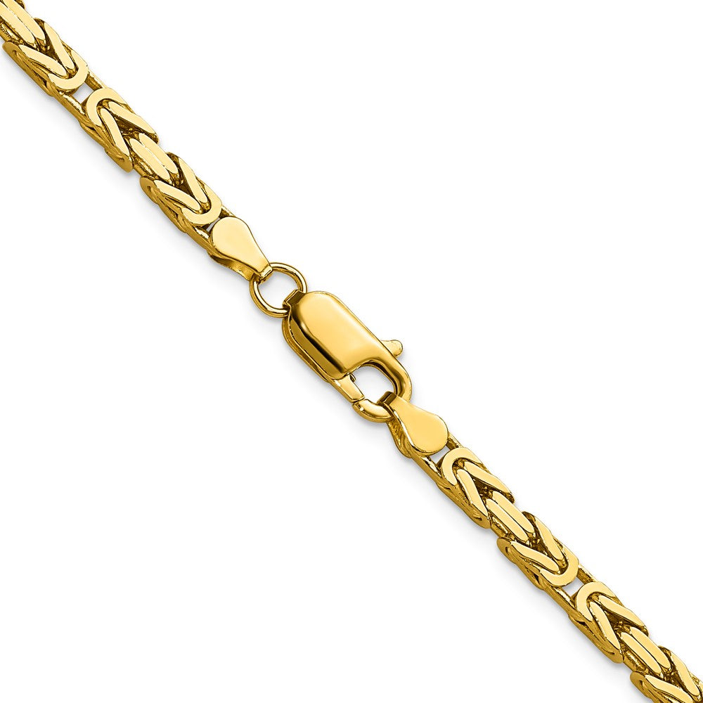 14K Yellow Gold 26 inch 3.25mm Byzantine with Lobster Clasp Chain Necklace