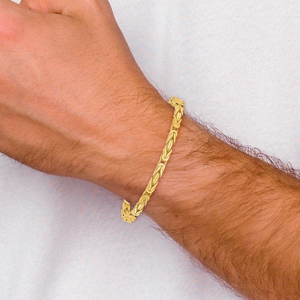 14K Yellow Gold 7 inch 3.25mm Byzantine with Lobster Clasp Bracelet