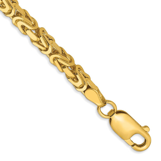 14K Yellow Gold 7 inch 3.25mm Byzantine with Lobster Clasp Bracelet