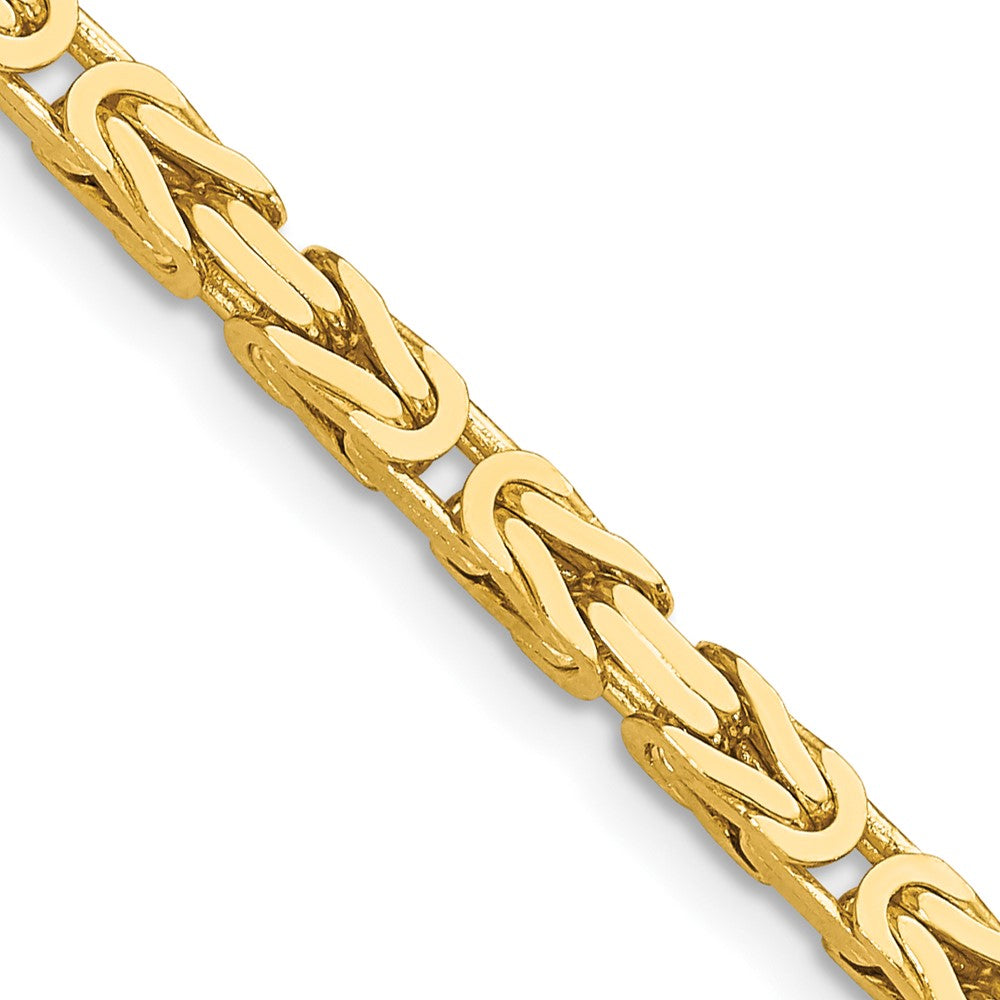 14K Yellow Gold 30 inch 3.25mm Byzantine with Lobster Clasp Chain Necklace