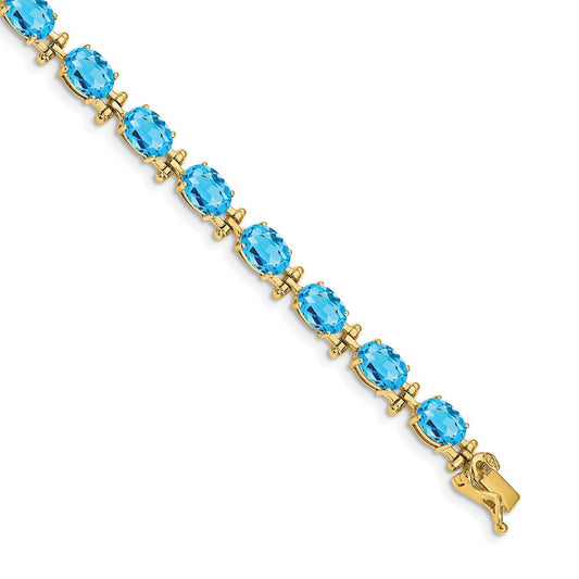 14k Yellow Gold Blue Topaz Bracelet