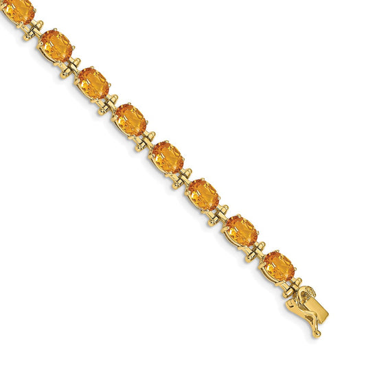 14k Yellow Gold Citrine Bracelet