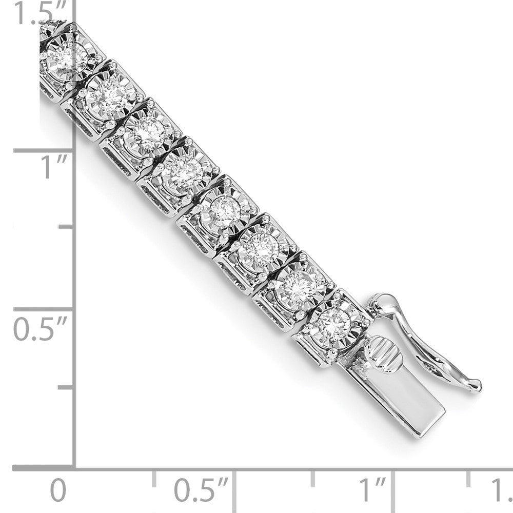 14k White Gold Natural Diamond Tennis Bracelet