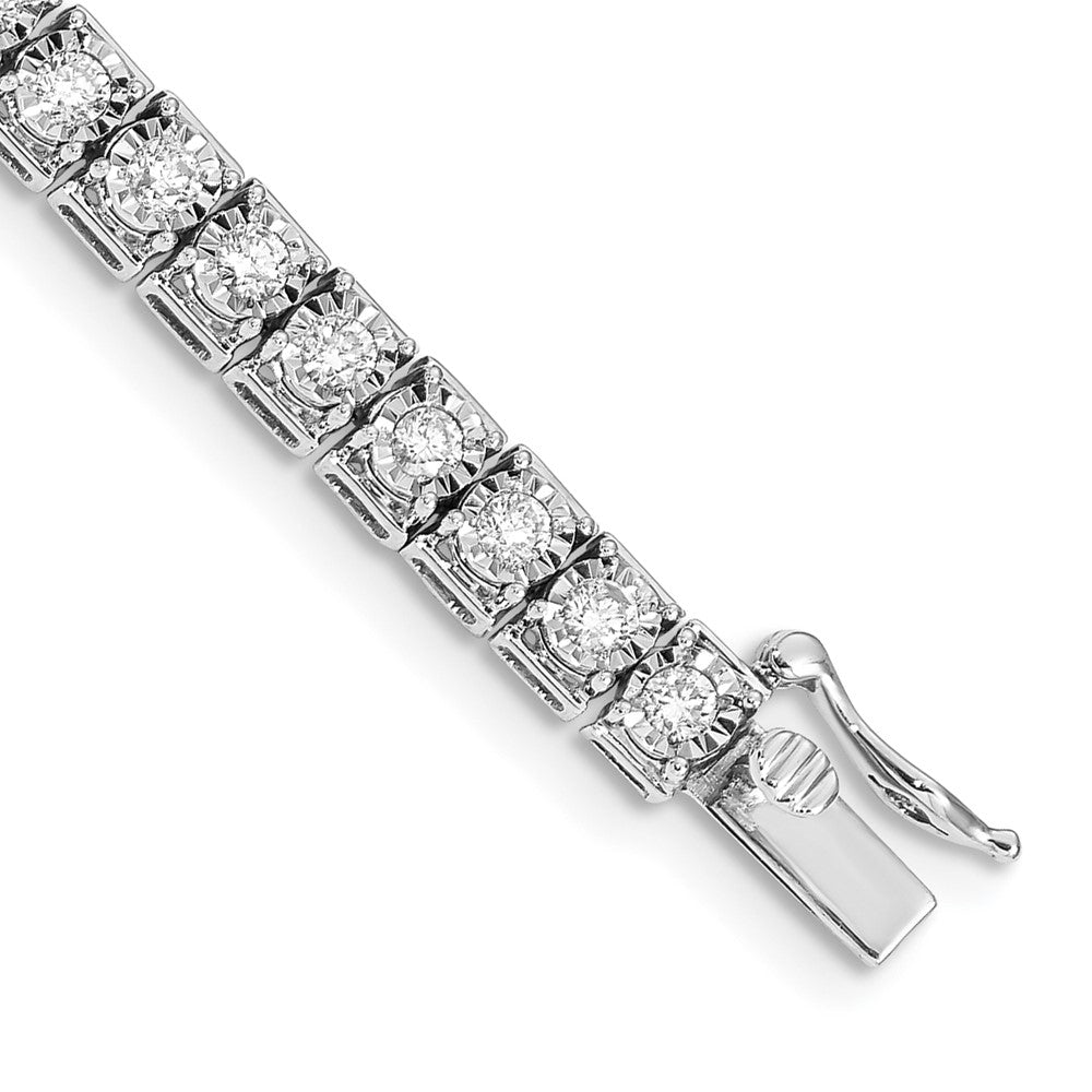 14k White Gold Natural Diamond Tennis Bracelet