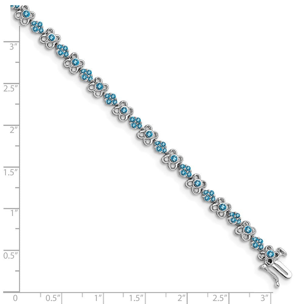 14k White Gold Blue Topaz Bracelet