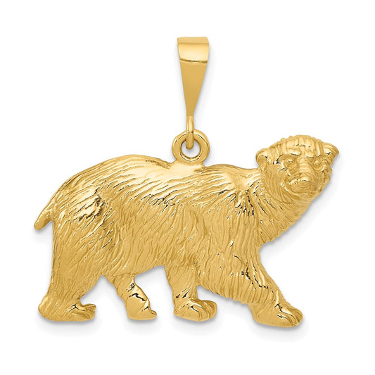 14k Yellow Gold Polar Bear Charm