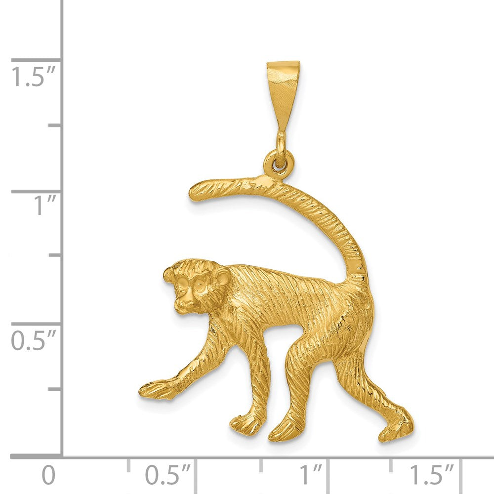 14k Yellow Gold Monkey Charm