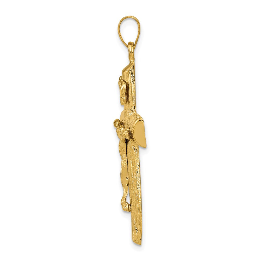 14k Yellow Gold Crucifix Charm