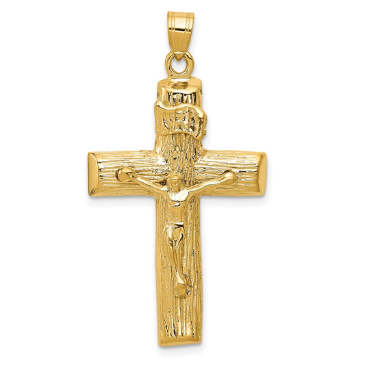 14k Yellow Gold Crucifix Charm