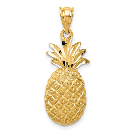 14k Yellow Gold Pineapple Charm