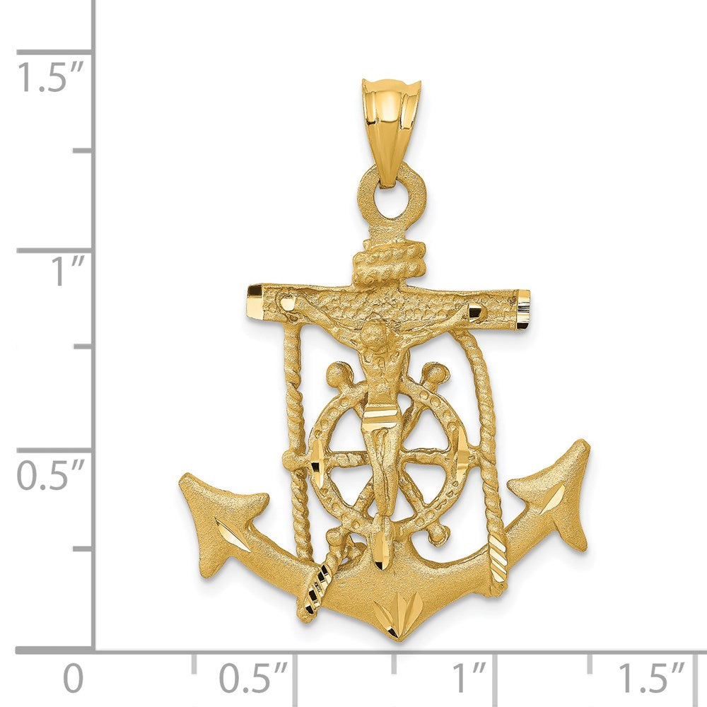 14k Yellow Gold Mariners Cross Pendant