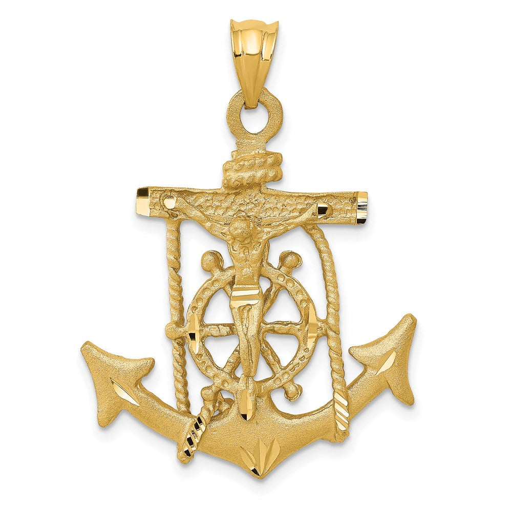 14k Yellow Gold Mariners Cross Pendant