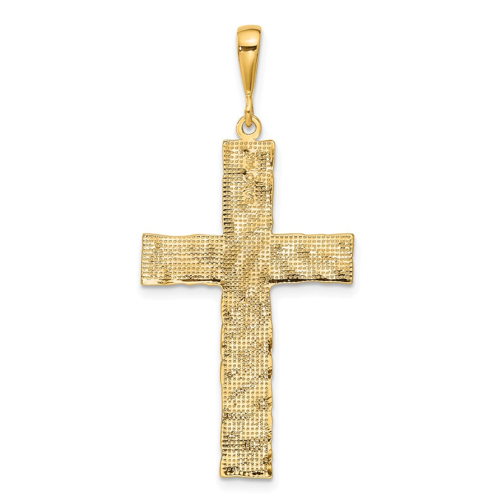 14k Yellow Gold Nugget Style Cross Pendant