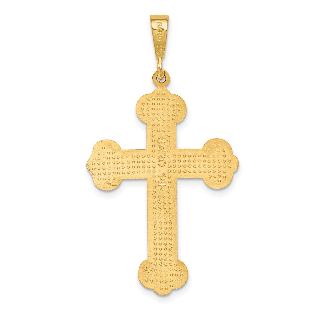 14k Yellow Gold Budded Cross Pendant