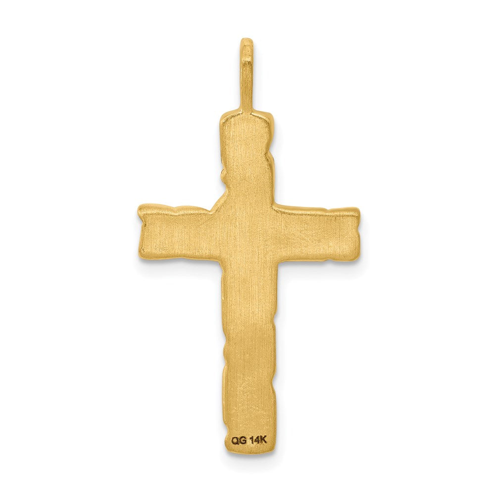 14k Yellow Gold Nugget Cross Pendant