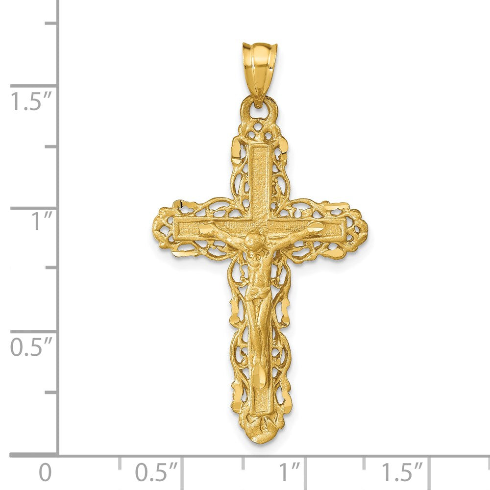 14k Yellow Gold Crucifix Charm