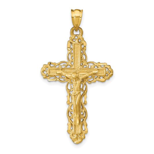 14k Yellow Gold Crucifix Charm